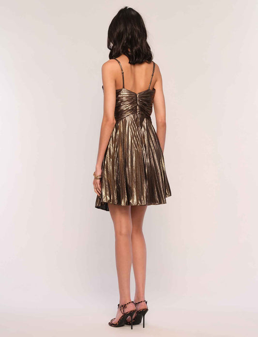 Adele Satin Pleated Dress