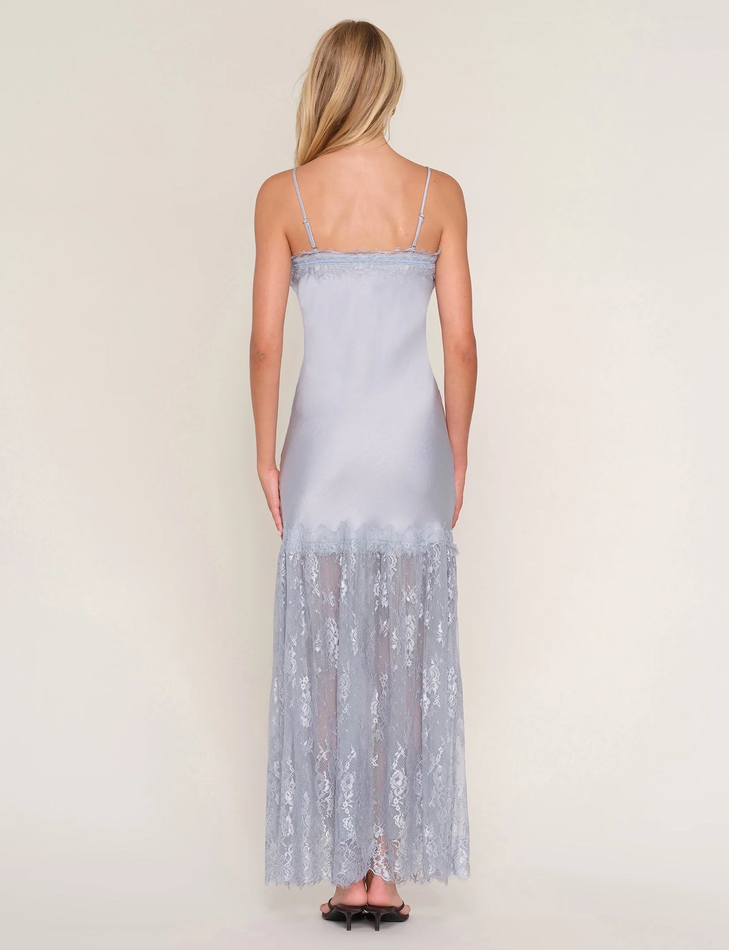 Peche Satin Slip Dress
