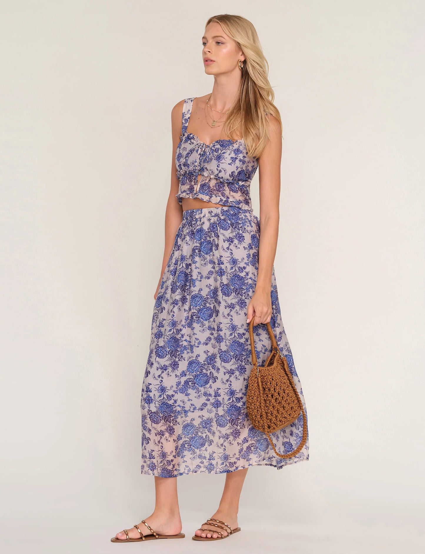 Emma Floral Crepe Skirt