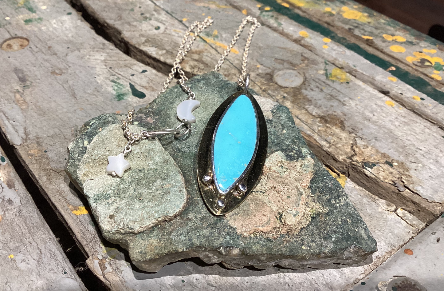 Turquoise Marquis Necklace - Kingman Turquoise