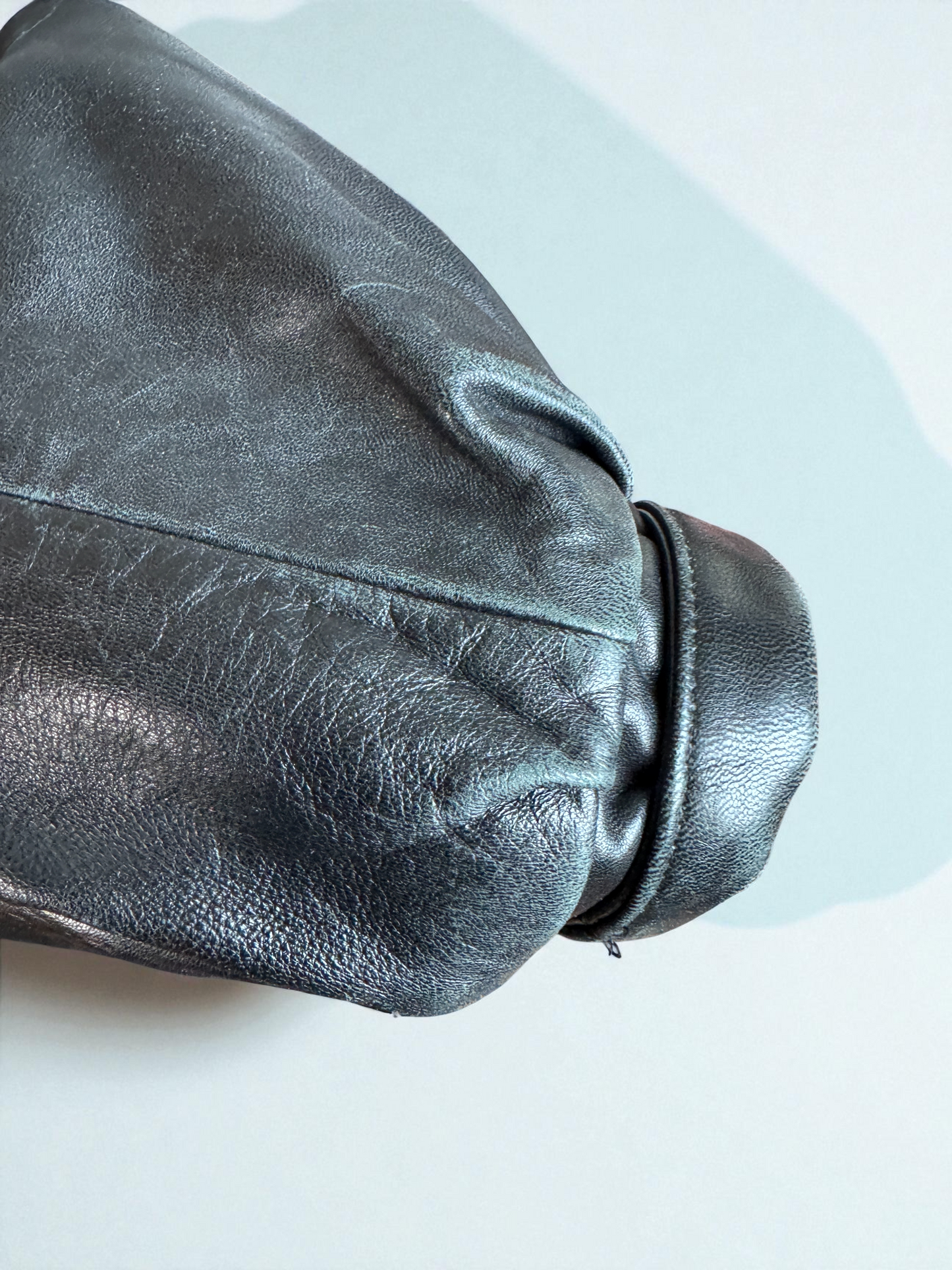 Vtg 70s Marvin Richards Leather and Fox Fur Coat