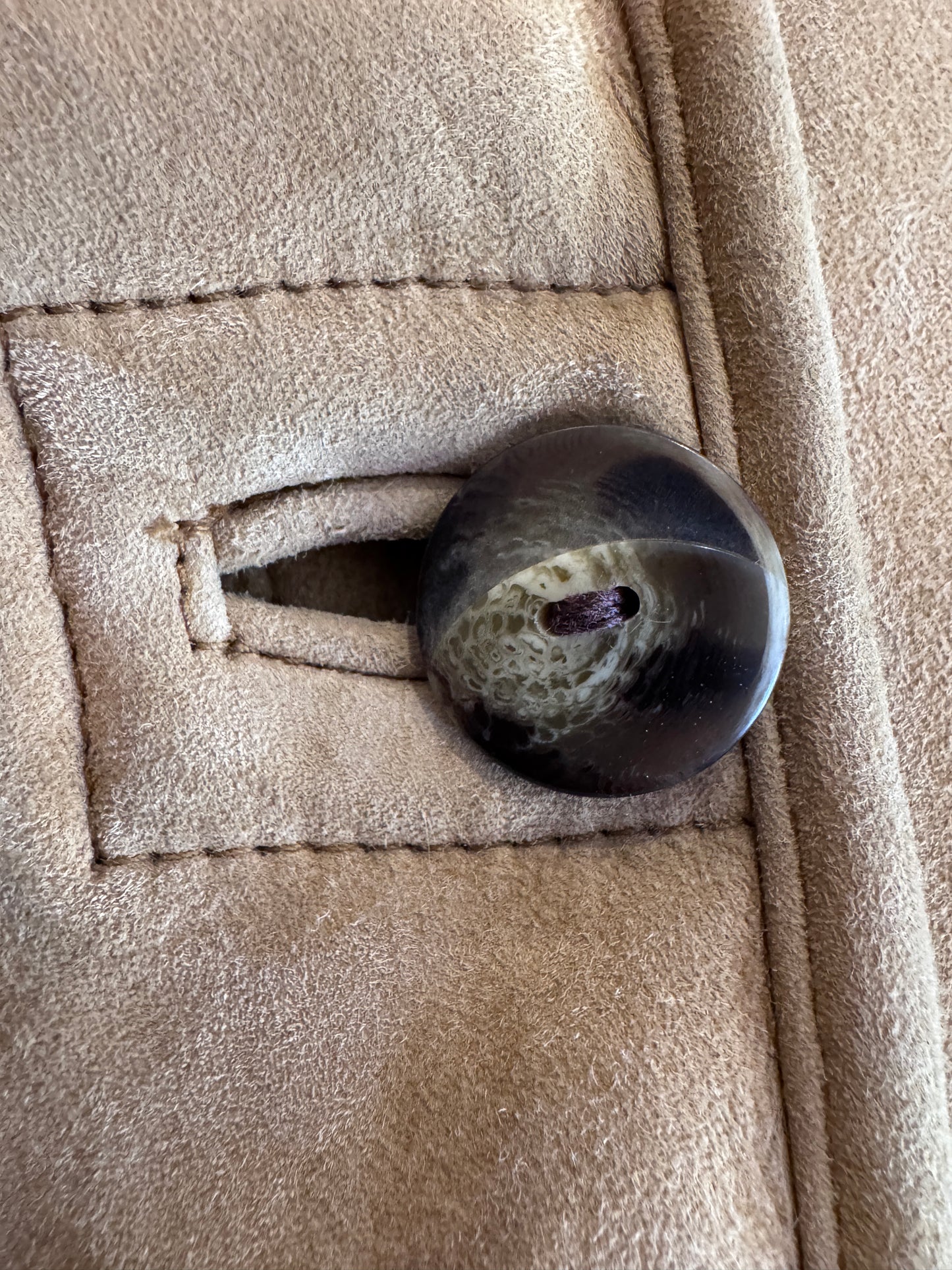 Vtg Leder Fischer Shearling Sheepskin Rancher Coat