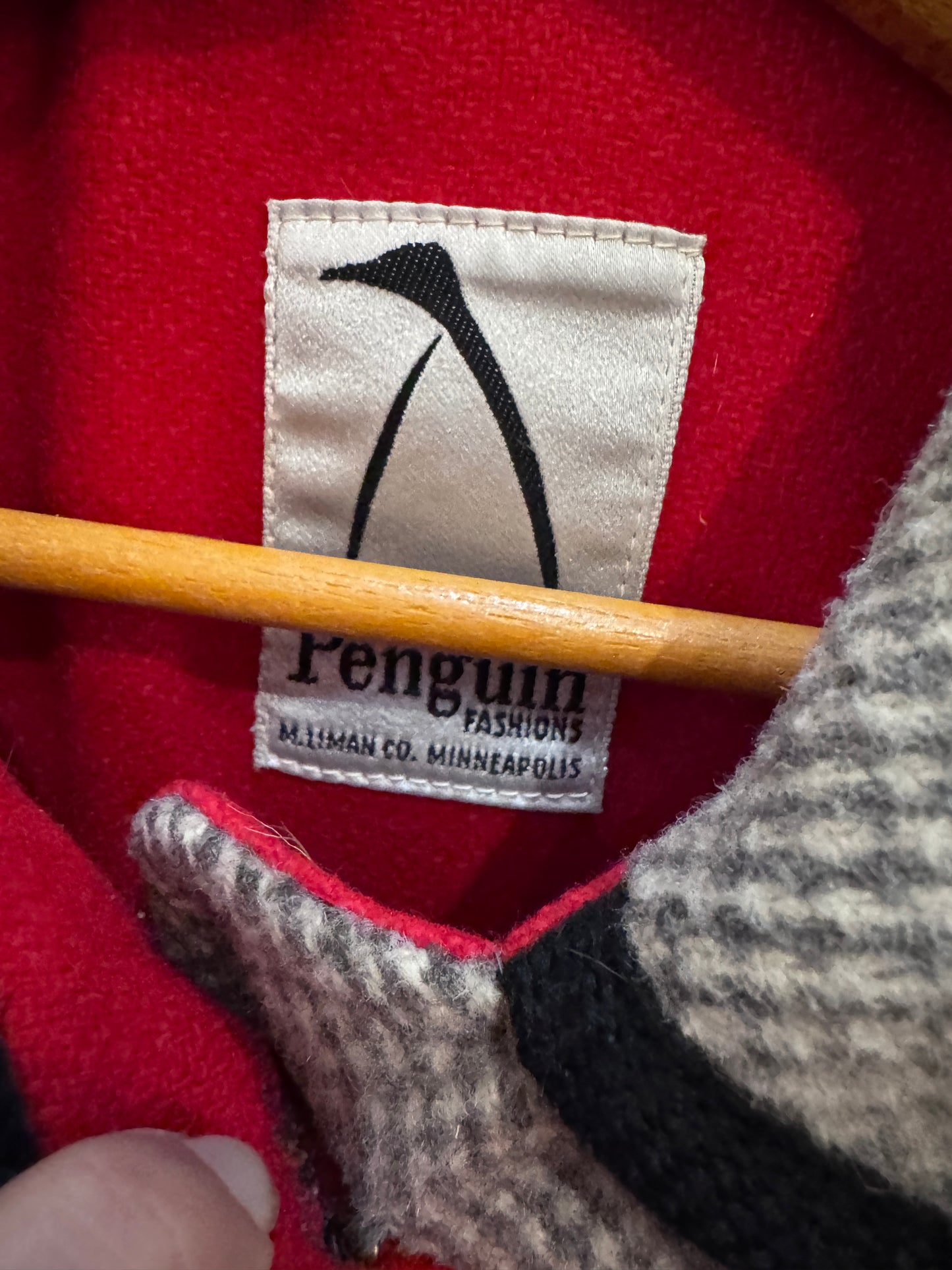Vtg 1970s Penguin Wool Coat