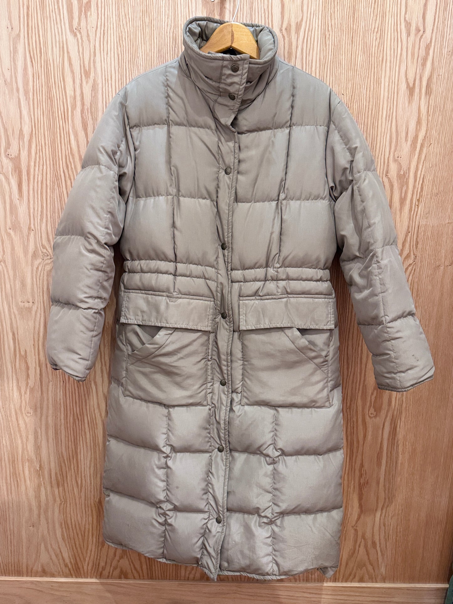 Vtg Eddie Bauer Tan Down Long Puffer