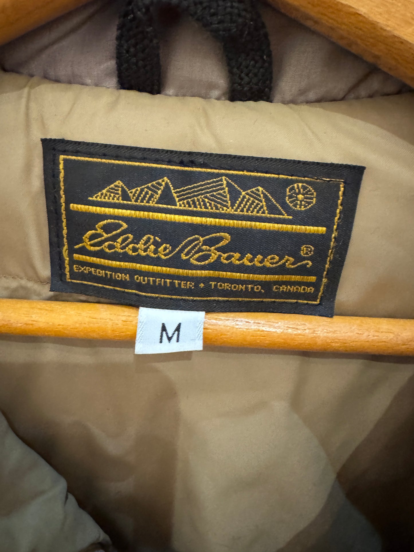 Vtg Eddie Bauer Tan Down Long Puffer