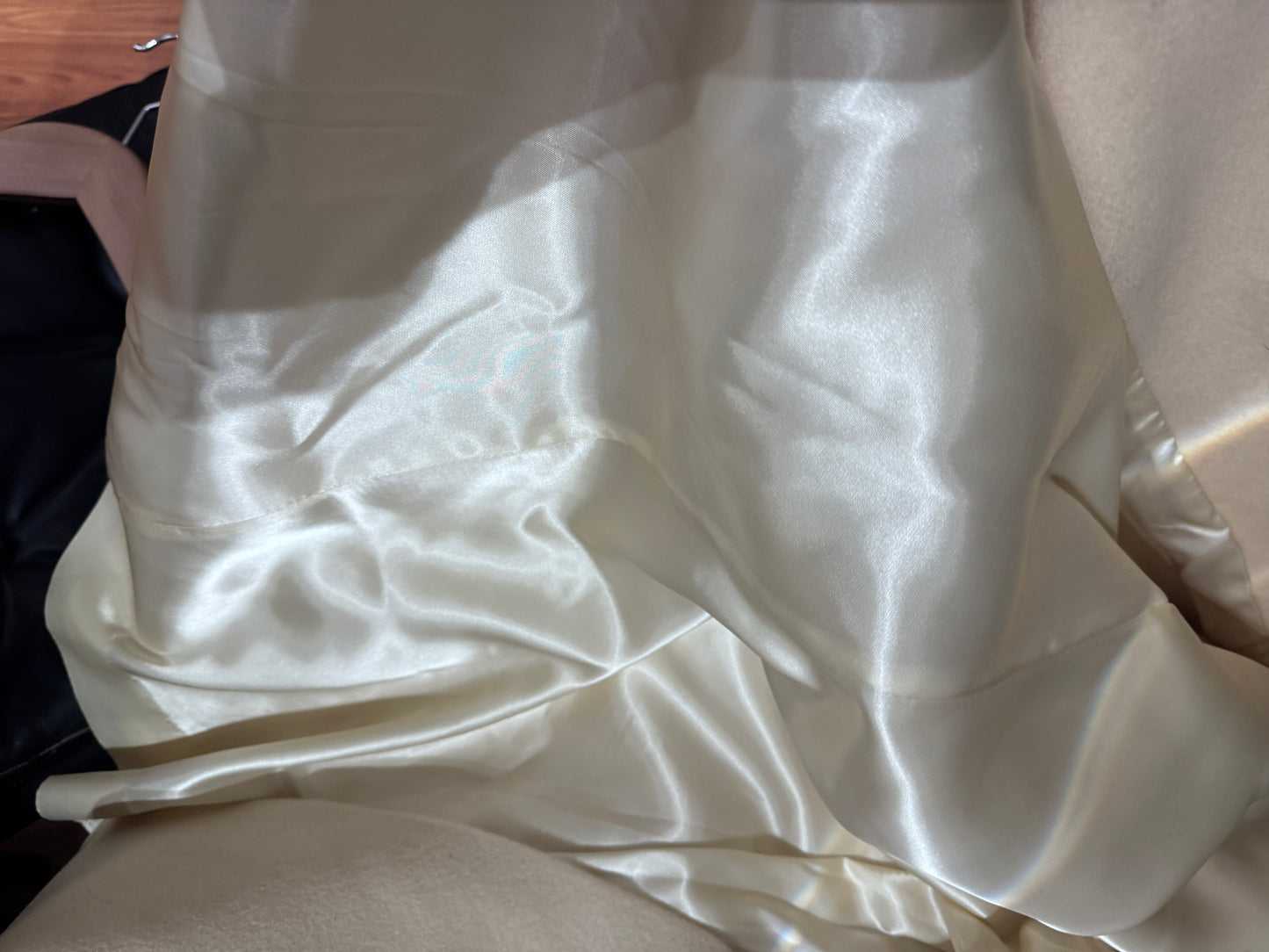 Vtg Wool Cream Mink Collar Coat