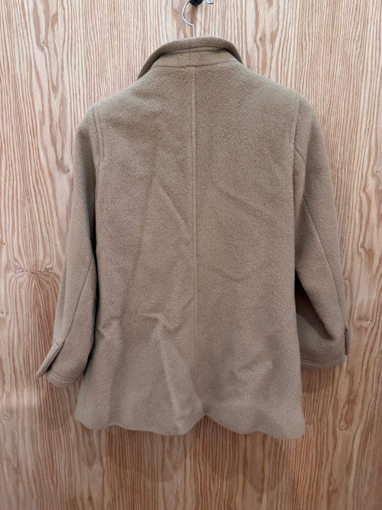 Vtg Wool Open Front Coat Camel