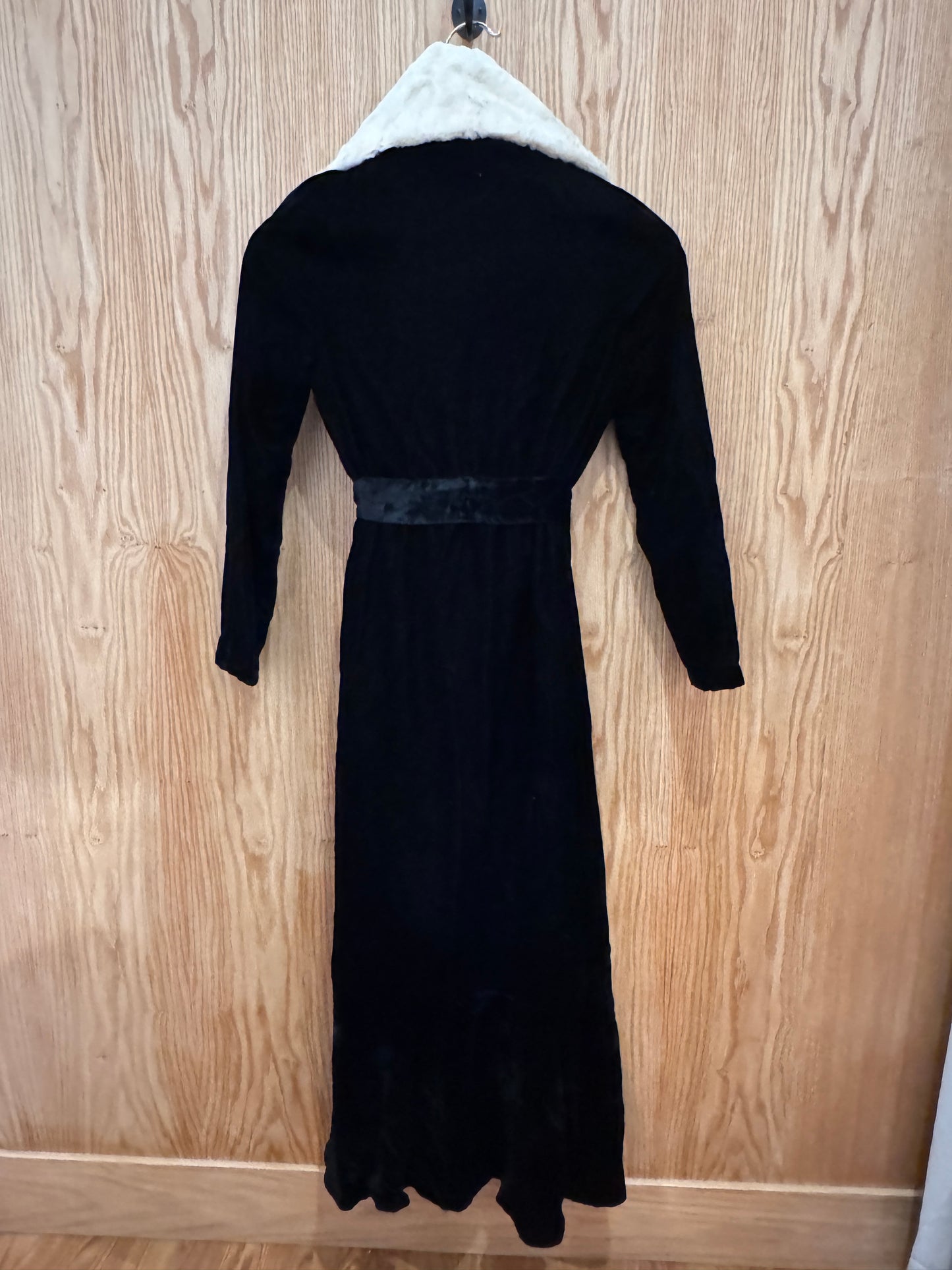 Fur and velvet Robe Dressing Gown Coat