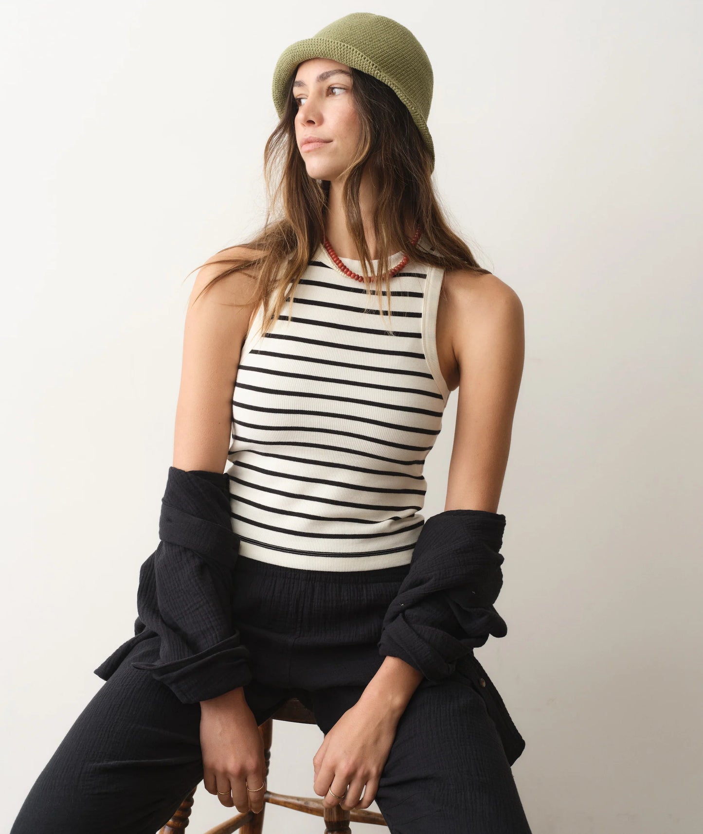 Lexi Rib Sun-In High Neck Crop Tank