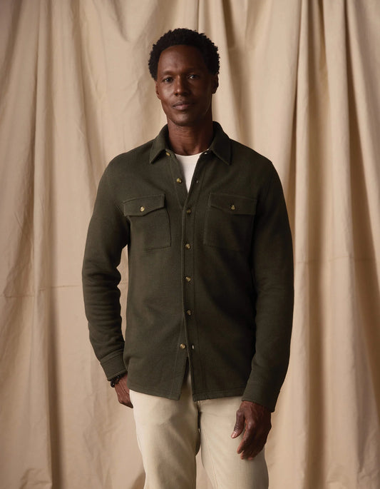 Looped Terry Button Up