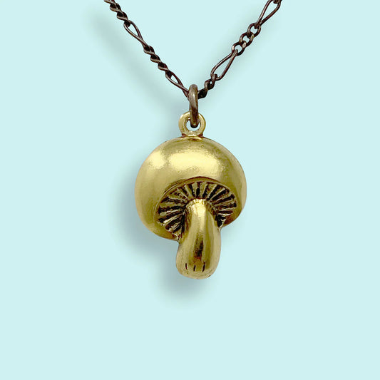 Golden Mushroom Necklace