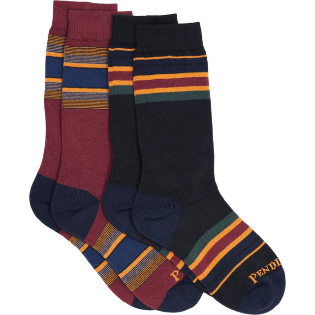 Yakima Stripe 2-Pack Crew Socks