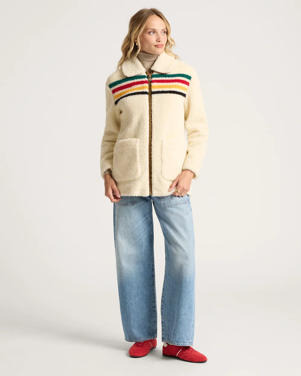 Pendleton Glacier Sunset Fleece Jacket in Glacier Ivory