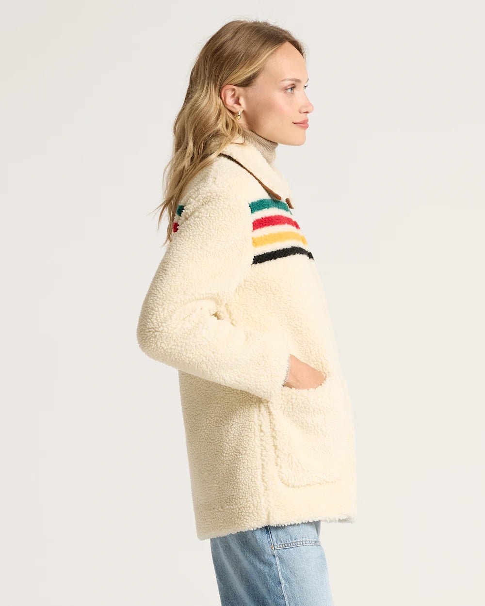 Pendleton Glacier Sunset Fleece Jacket in Glacier Ivory