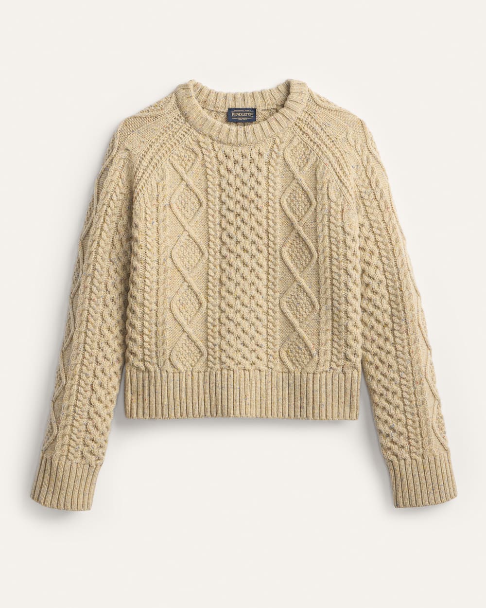 Fisherman Pullover Sweater in Tan Donegal