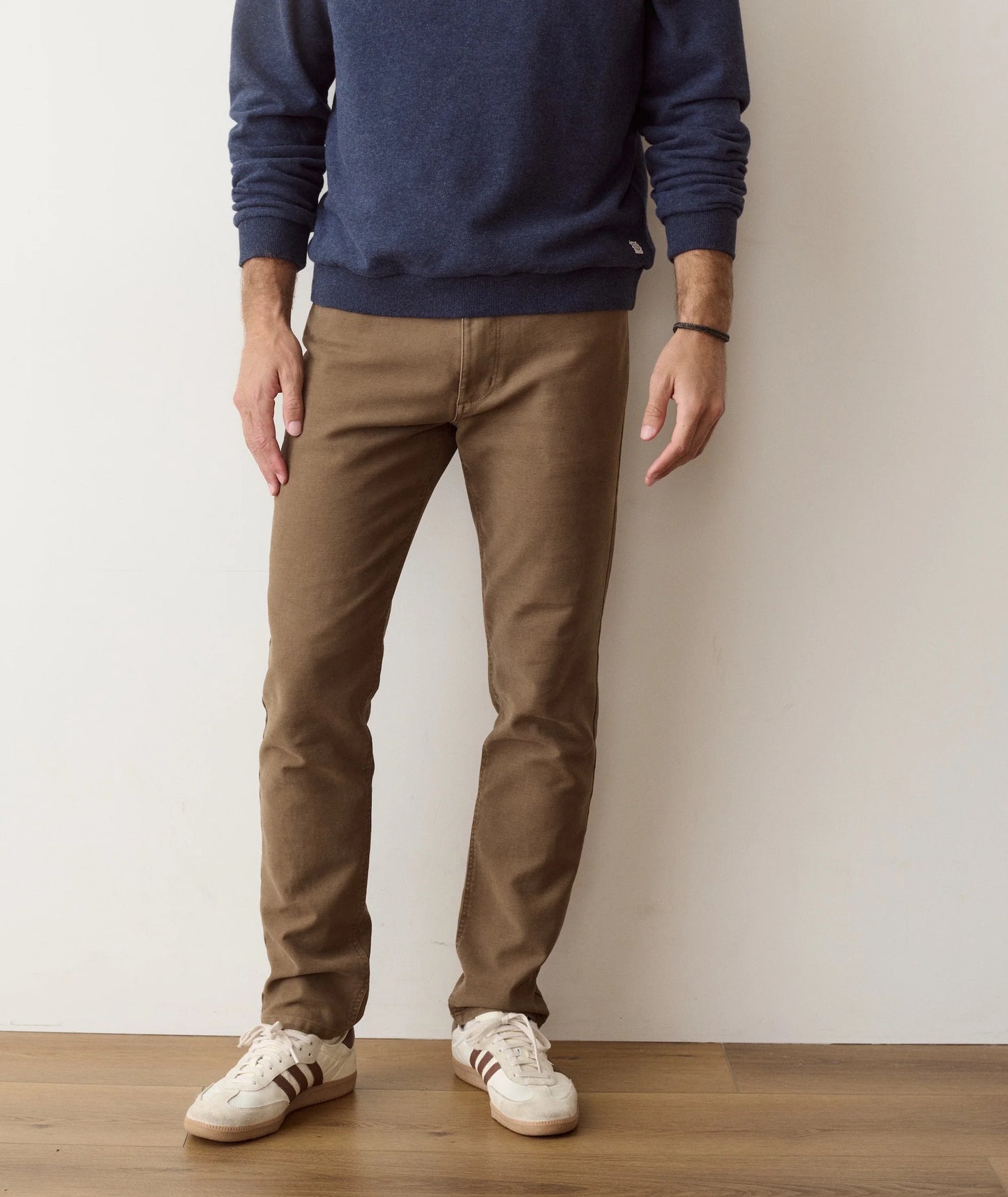 5 Pocket Flex Terry Slim Straight Pant in Daisy Brown
