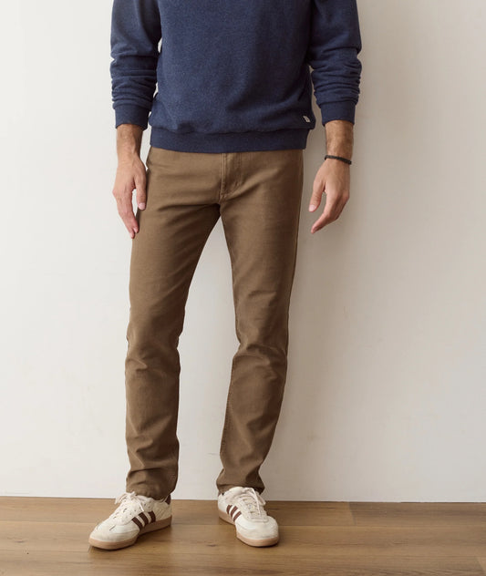 5 Pocket Flex Terry Slim Straight Pant in Daisy Brown
