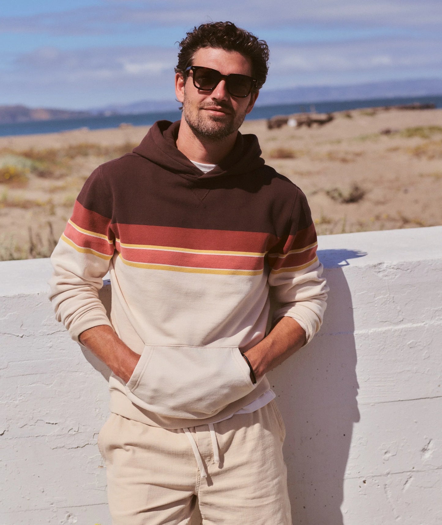 Cloud 9 Fleece Hoodie in Brown Colorblock