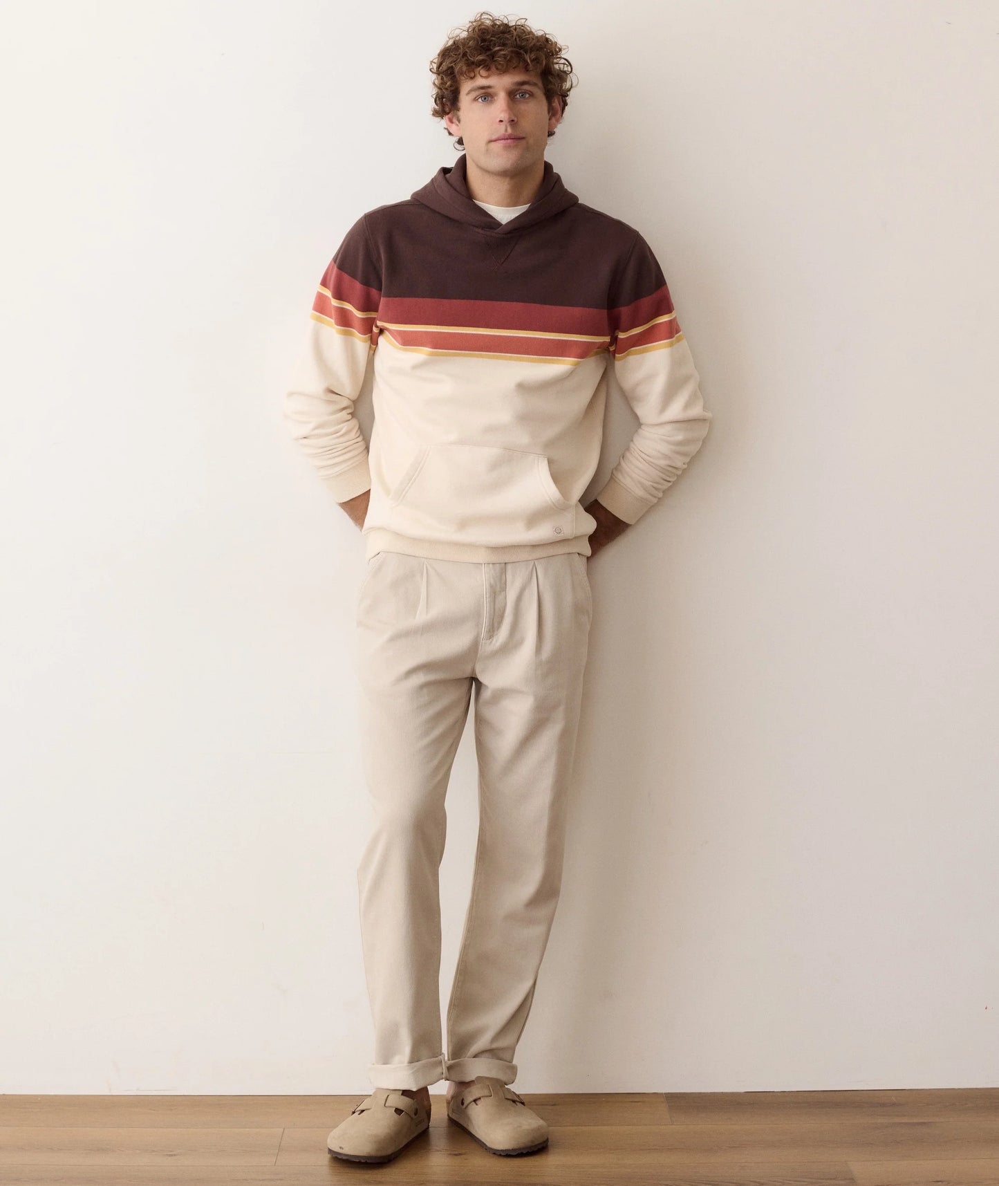 Cloud 9 Fleece Hoodie in Brown Colorblock