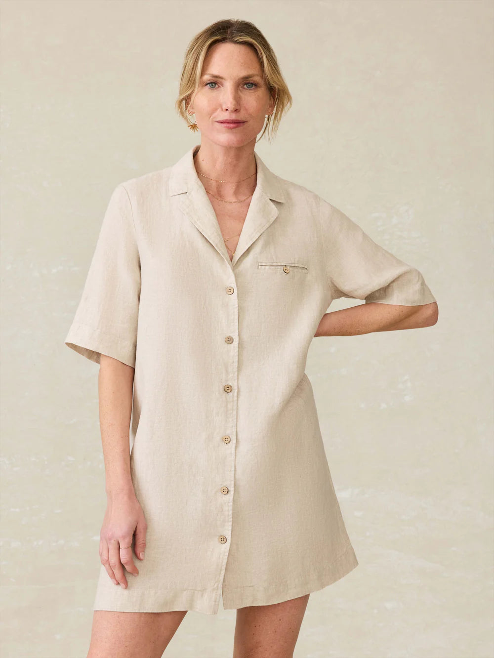 Faherty | Paradise Point Linen Dress | Women's | Size: M | Color: Flax Faherty | Paradise Point Linen Dress | Women's | Size: M | Color: Flax