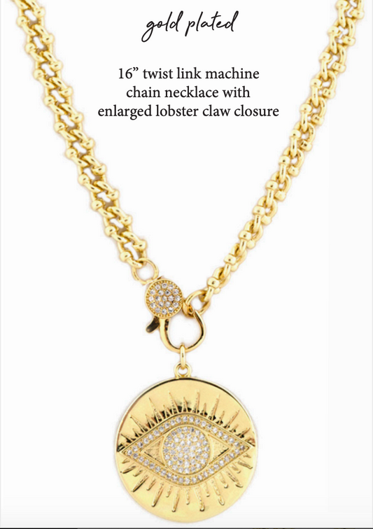 Gold Evil Eye Necklace