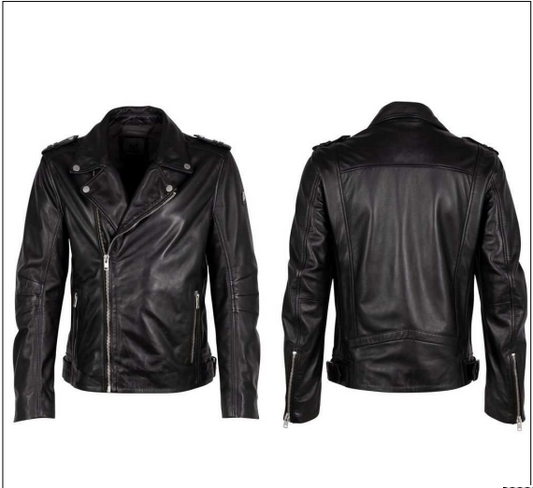 Rotys Black Leather Moto Jacket