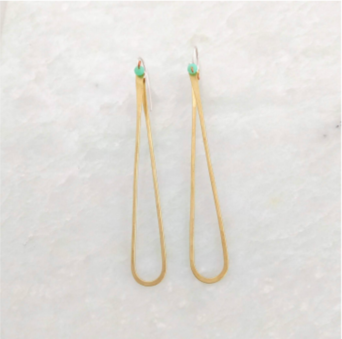 Long Loop Brass Earring