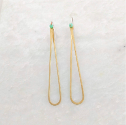 Long Loop Brass Earring