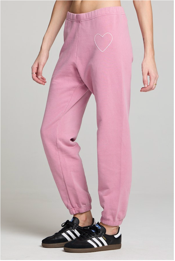 Elara Rosebud Embroidered Heart Pant