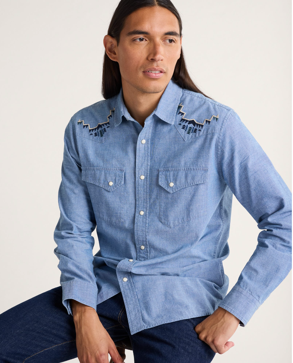 MEN'S HARDING EMBROIDERED CHAMBRAY GAMBLER SHIRT