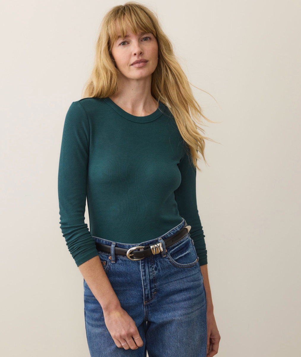 Lexi Rib Sun-In Longsleeve Crew Tee