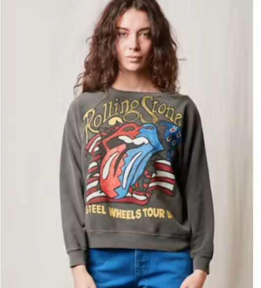 Rolling Stones Steel Wheel on Stencil Sweatshirt