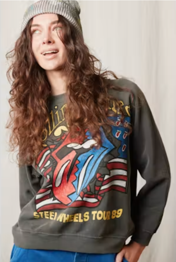 Rolling Stones Steel Wheel on Stencil Sweatshirt