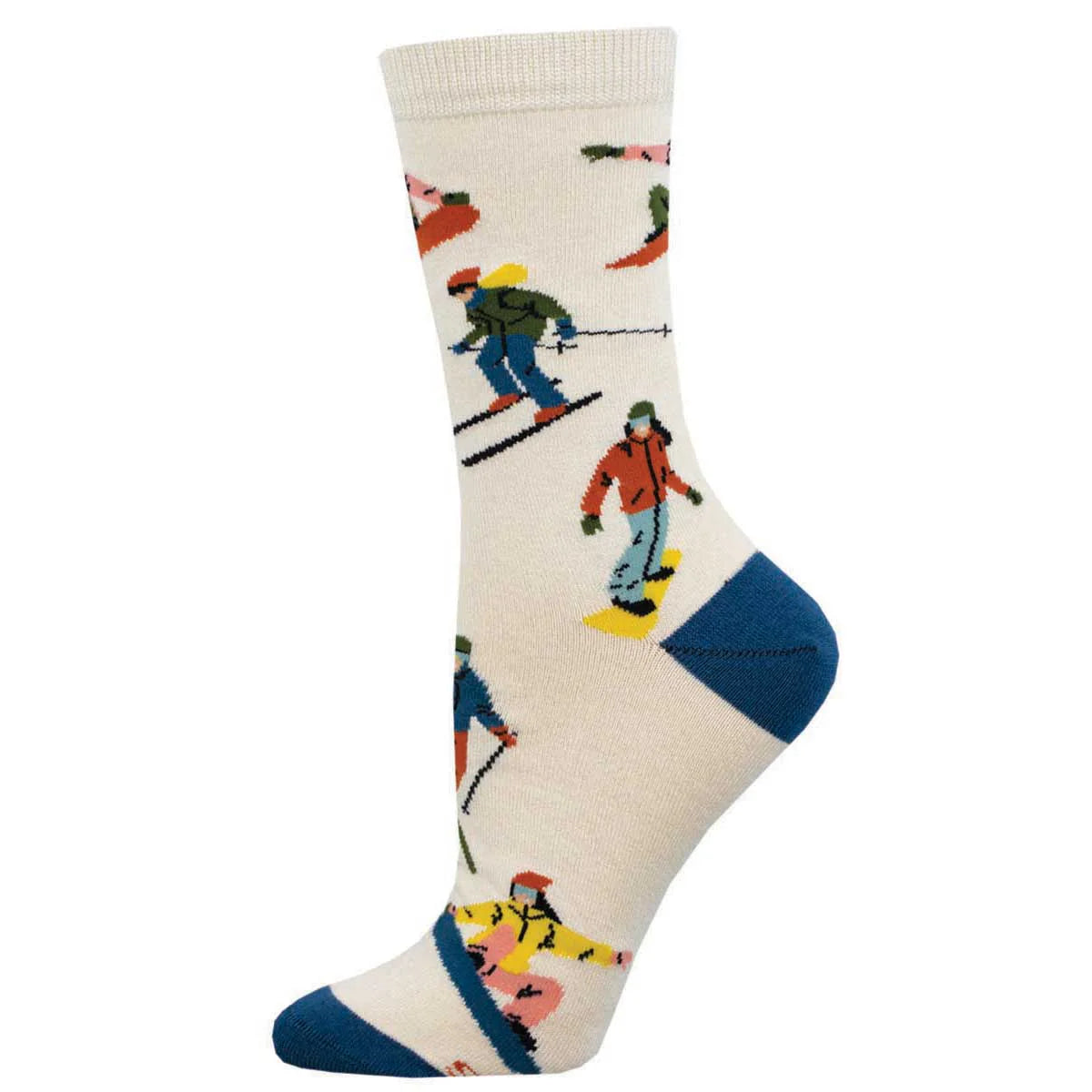 Socks with skiing design on a white background