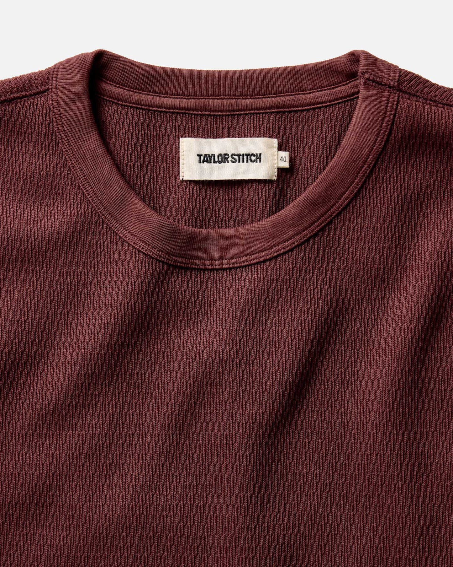 The Organic Cotton Crew in Burgundy Waffle