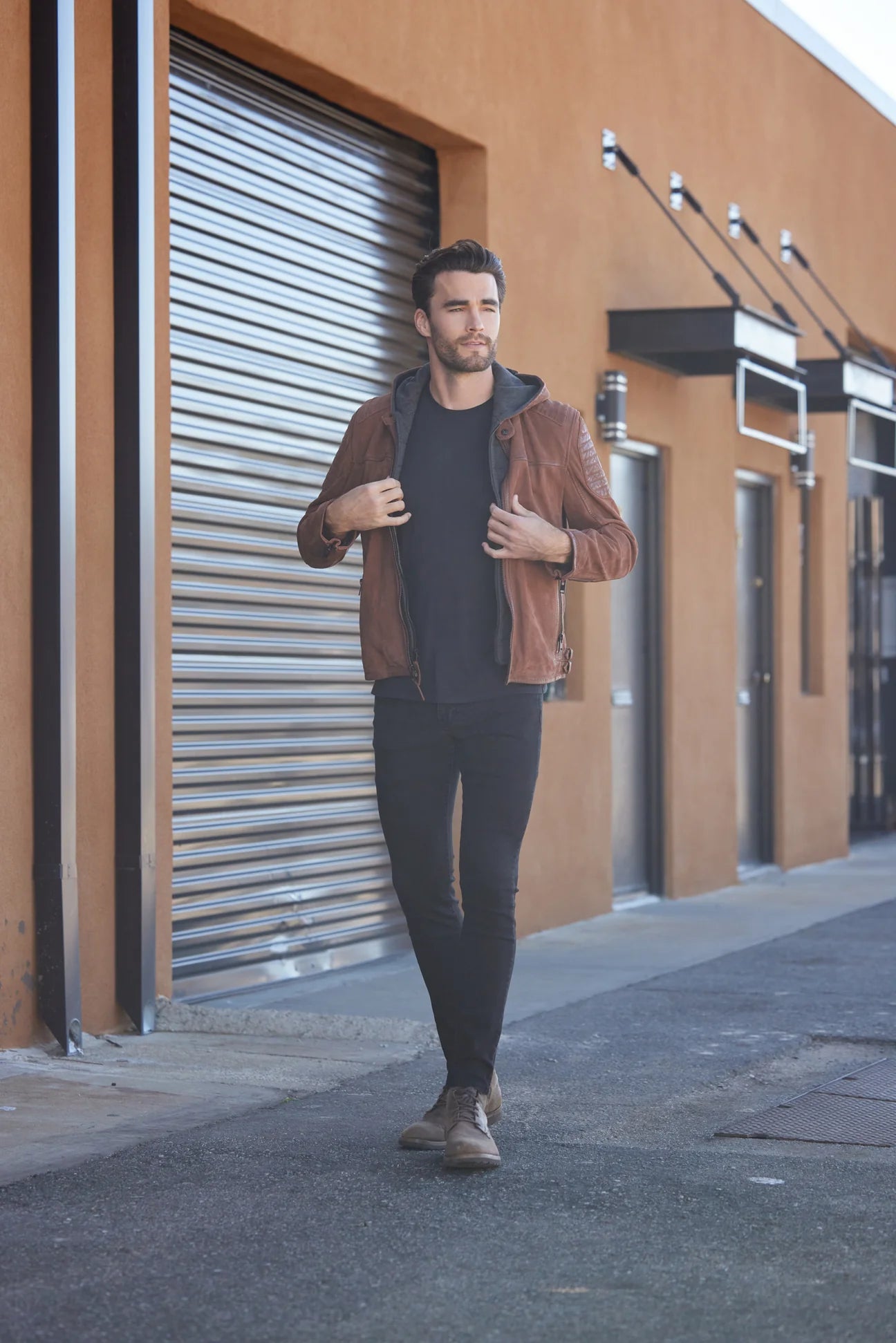 Xilo Cognac Lambskin Leather Jacket Regular Fit