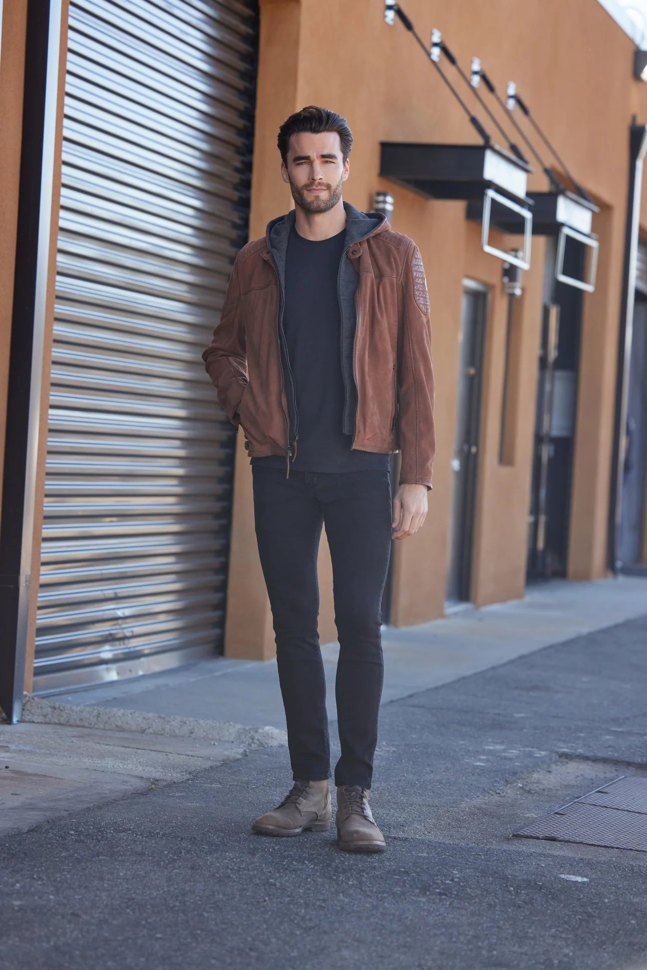 Xilo Cognac Lambskin Leather Jacket Regular Fit