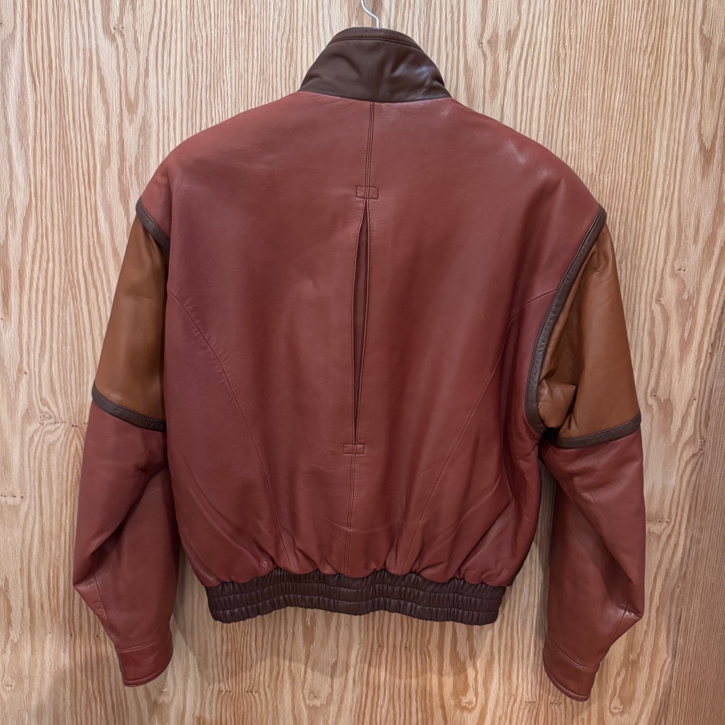 Vintage Saxony Leather Comber Monochrome Brown Men's L Rare Immaculate