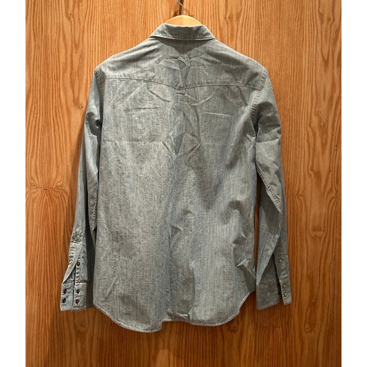 Vintage Polo Ralph Lauren Denim New Classic Western Shirt Light Wash Pearl Snap