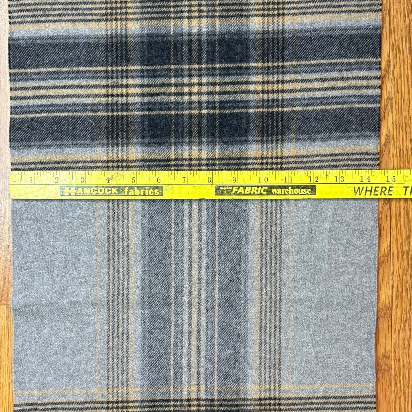 Vintage Pure Cashmere Scarf Plaid Gray Black Tan Fringe USA Made