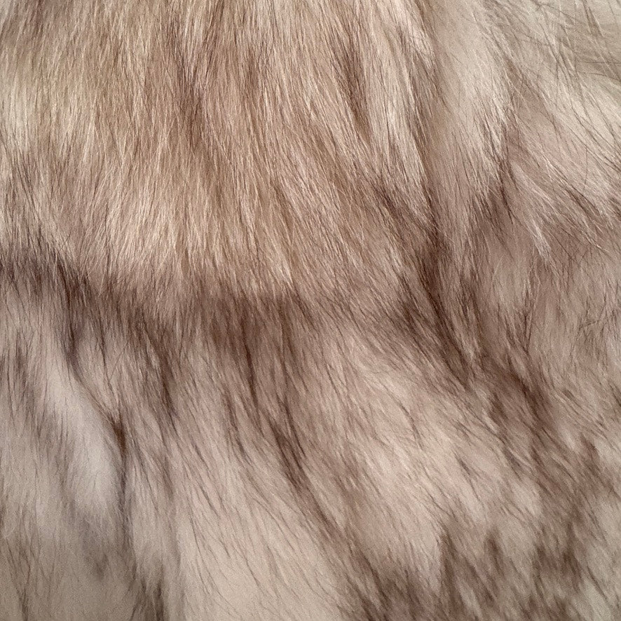 Vintage Blue Fox Fur Coat Medium Length Silver Women's Small