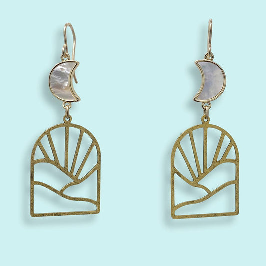 Pearl Moon Window Earrings