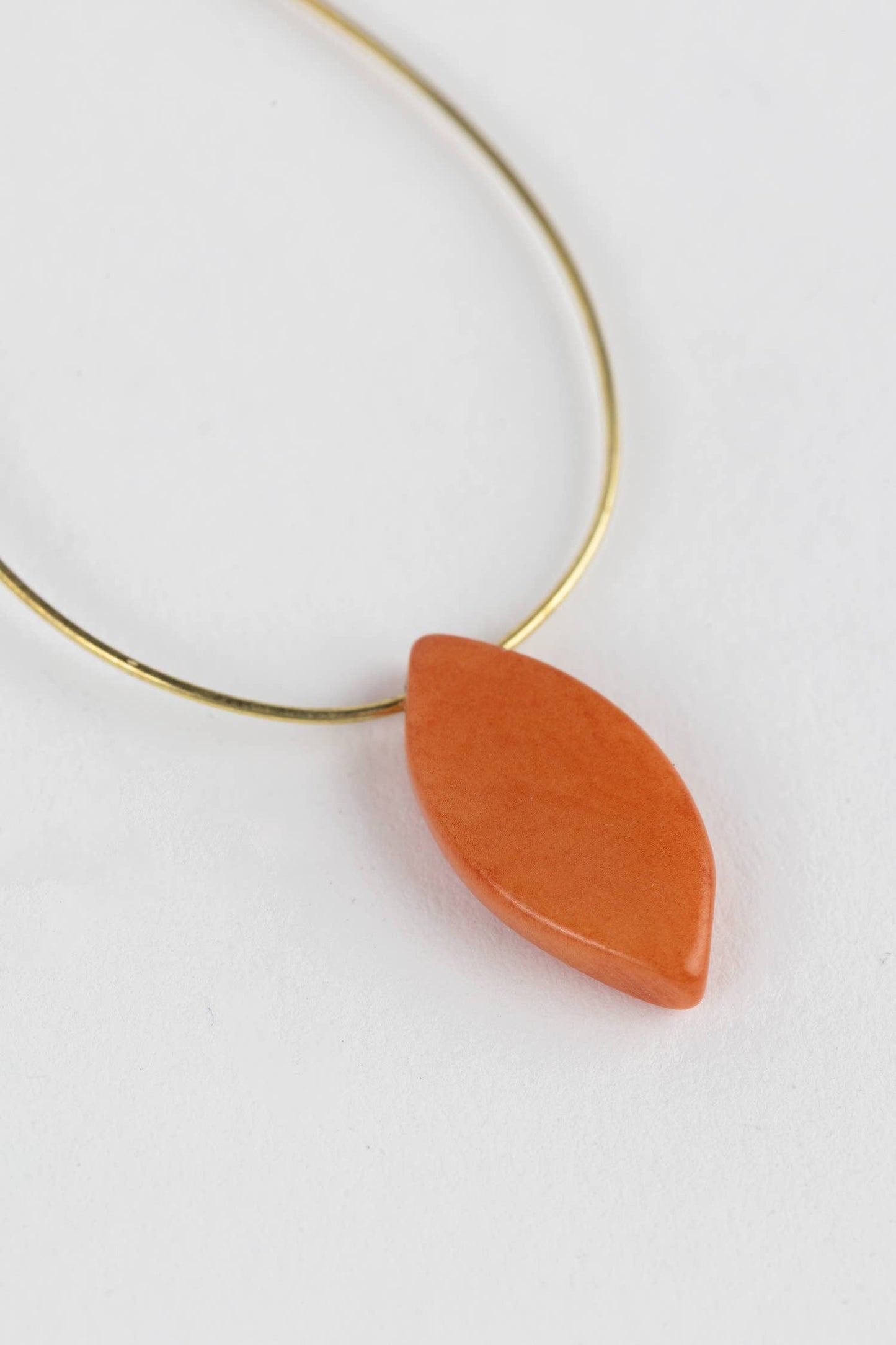 Pendant Hoop Earrings - Tangerine