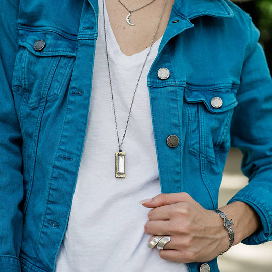 Silver Harmonica Necklace: 32 Inches