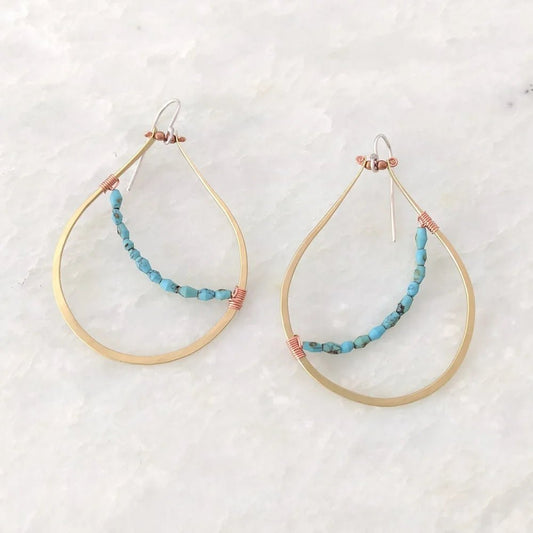 Acoma Brass & Turquoise Earring - MST GoodsRed Bench Jewelry
