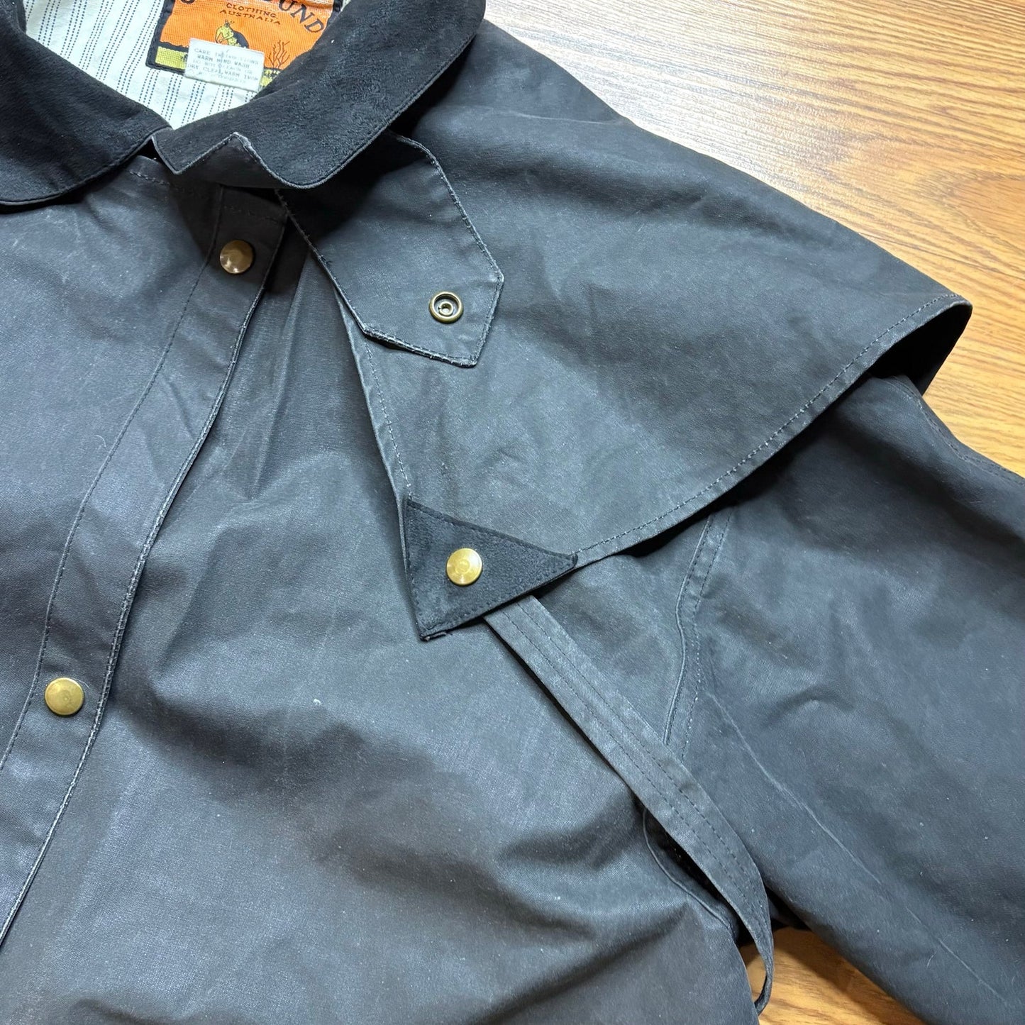 Vintage Outbound Australia Waxed Cotton Oilskin Field Jacket Storm Cape XL