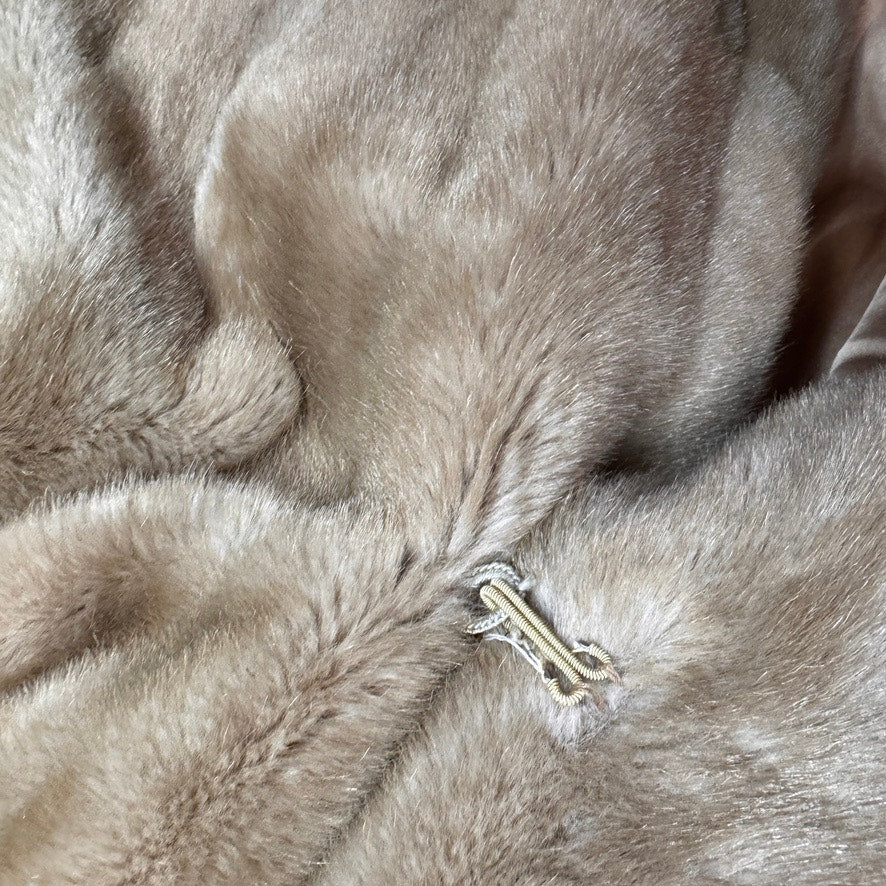 Vintage Tissavel French Faux Fur Coat 1960s Women's Light Brown Tan Swing