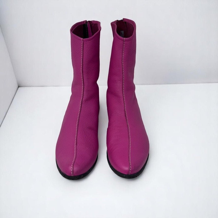 Arche Women's Leather Boots Bright Pink size 7 Sock Boots - MST GoodsArche