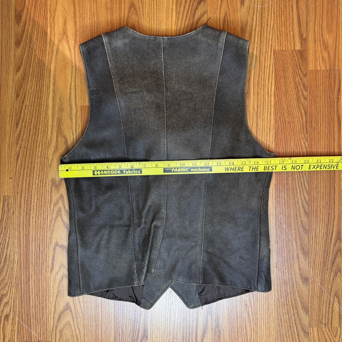 Vintage Y2k Mavericks Leather Vest Distressed Brown Women's Small