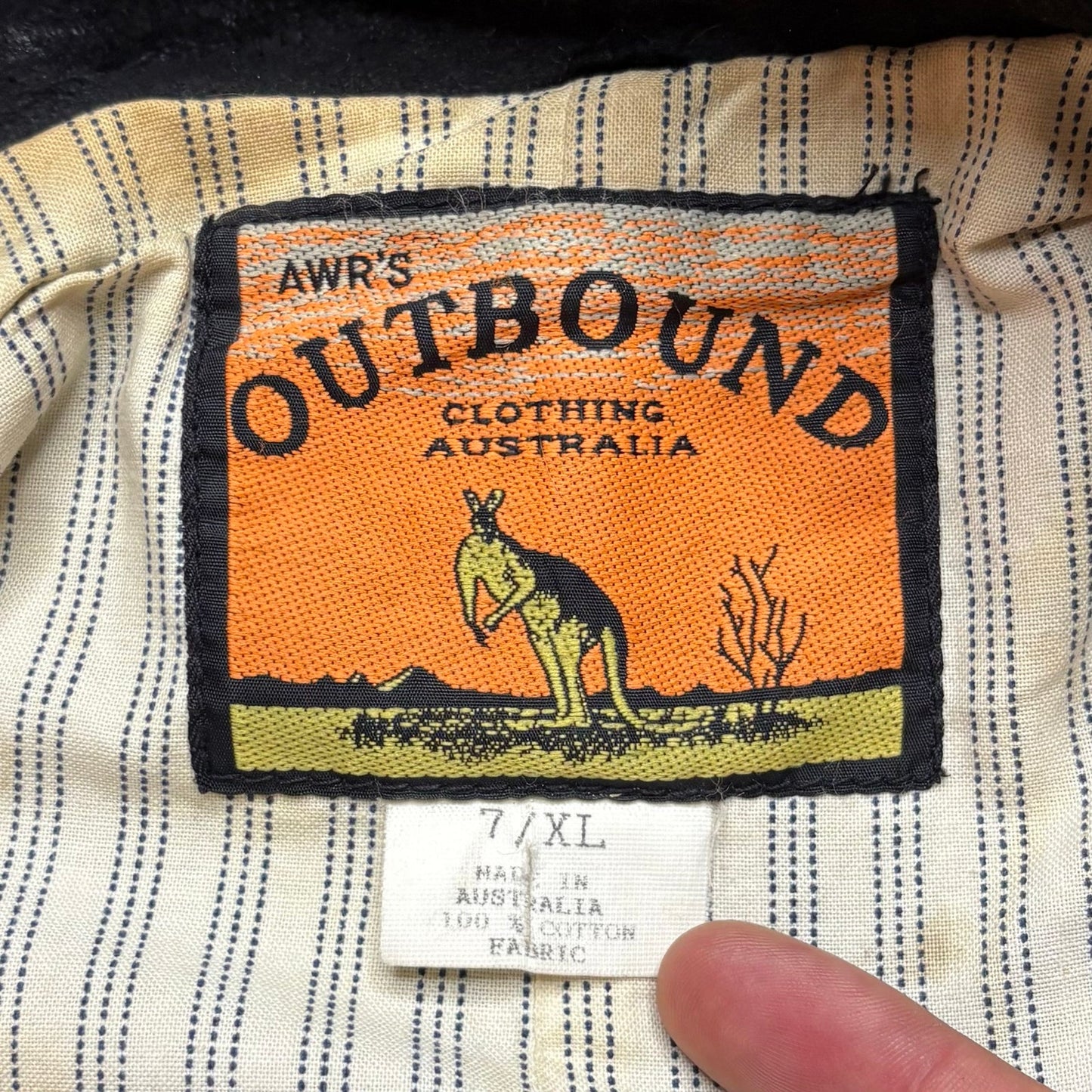 Vintage Outbound Australia Waxed Cotton Oilskin Field Jacket Storm Cape XL